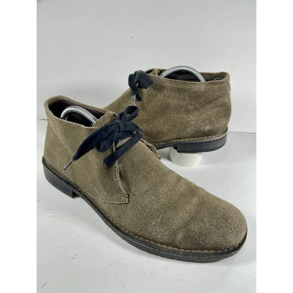 John Varvatos USA Men's Suede Chukka Boots Size 9M Gray Brown Desert Boot Hand